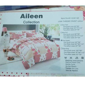 NEW 4pcs Duvet set–1200 thread count cotton -#3